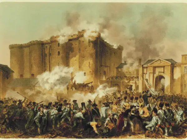 Sturm auf die Bastille, ein Schlüsselereignis, das den Beginn der Französischen Revolution markiert.